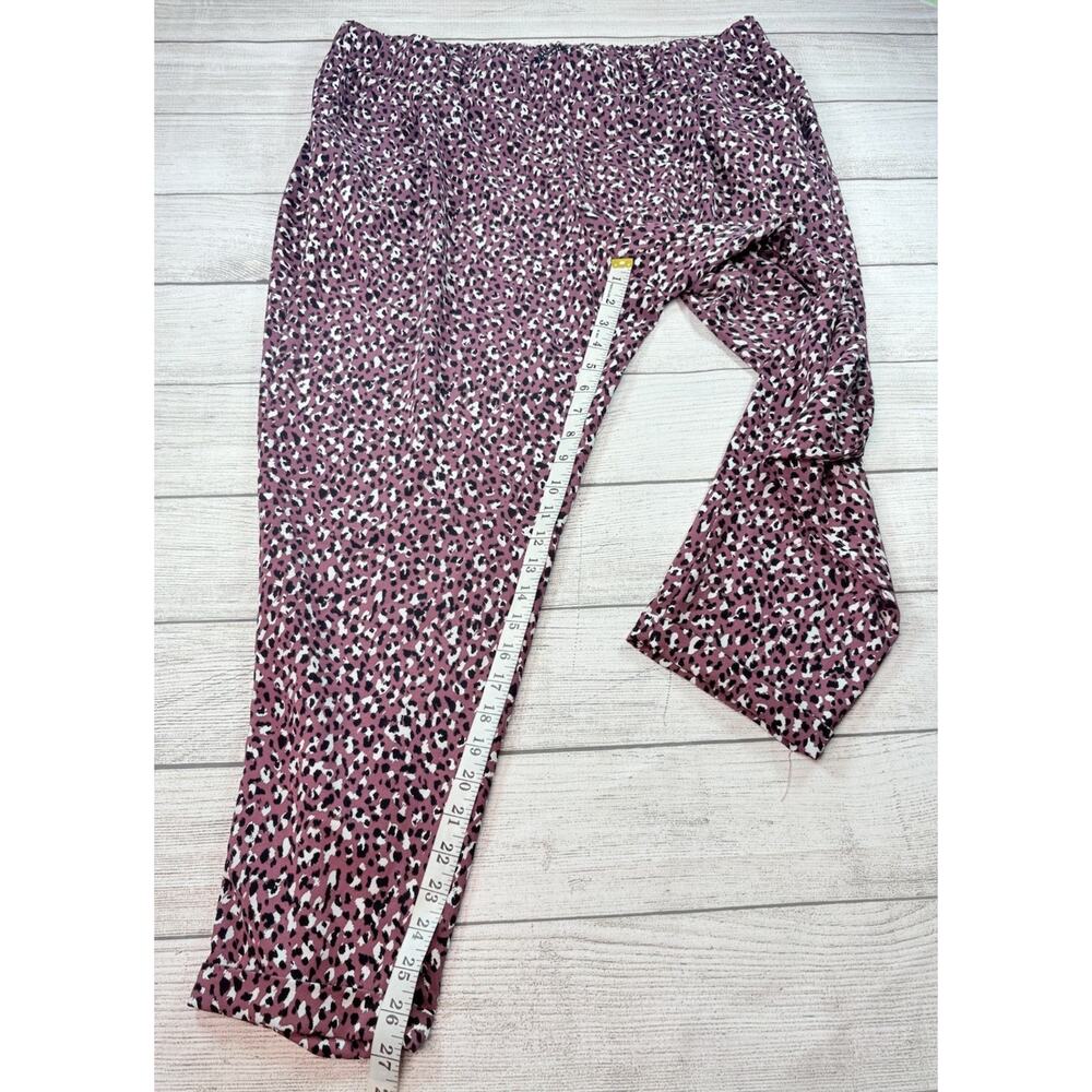 Torrid Pull-On Taper Stretch Crepe High-Rise Tie-Front Pant Leopard Purple 2/2X - Picture 3 of 9